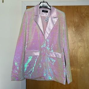 Light Pink/ Iridescent Sequin Blazer